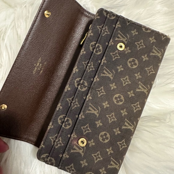 Louis Vuitton Brown Monogram Mini Lin Sarah Ebene Long wallet - Picture 3 of 9